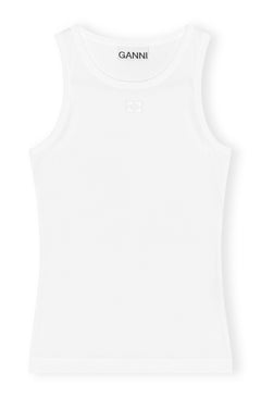 Soft Cotton Rib Tank Top - Bright White