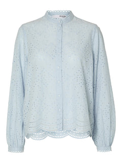 Tatiana L/S Embr Shirt - Cashmere Blue