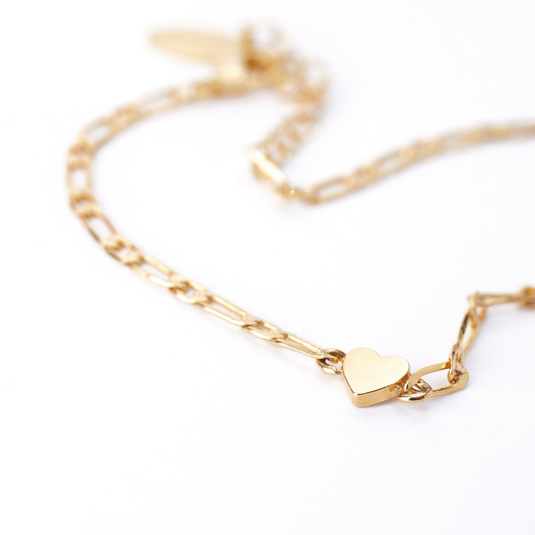Heart Figaro Chain Collar NL - Gold