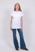 Alva Plain Tee - White - Moss Copenhagen - T-skjorter & Topper - VILLOID.no