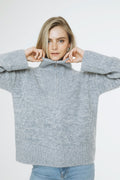 Tilia Zip Knit - Dusty Blue Melange