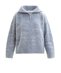 Tilia Zip Knit - Dusty Blue Melange