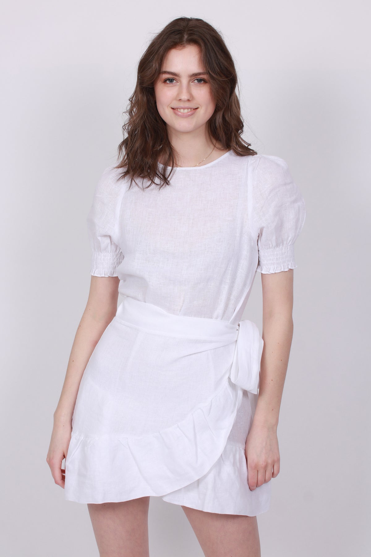 Serena Linen Dress - White - Ella & il - Kjoler - VILLOID.no