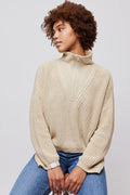 Florie Cotton Zip Knit - Warm Sand