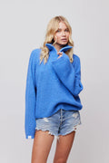 Florie Zip Knit - Azure Blue