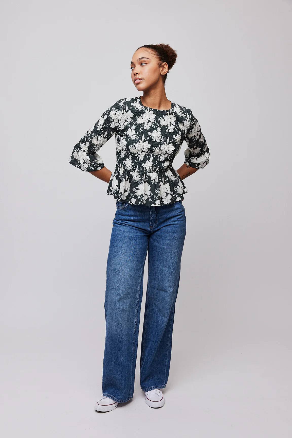 Paola Blouse - Creme Flower