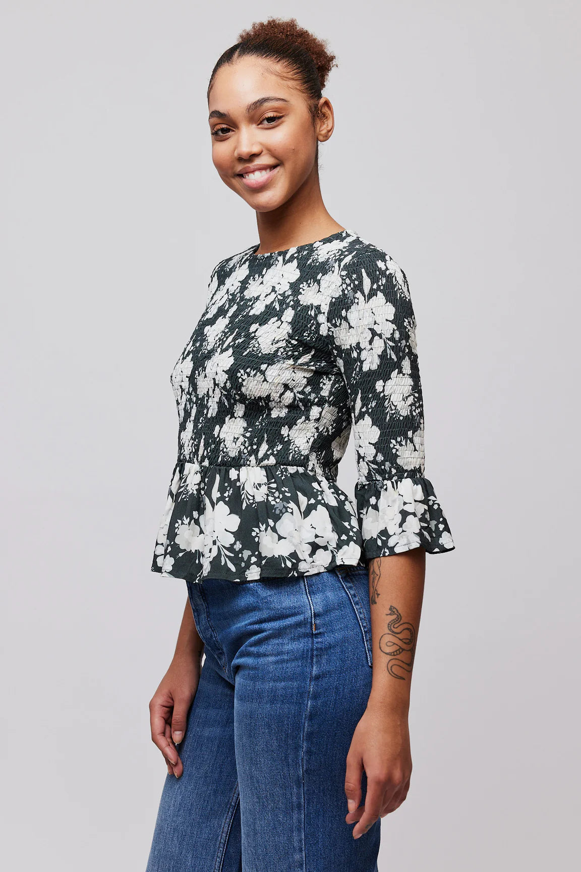 Paola Blouse - Creme Flower