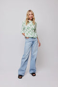 Paola Blouse - Green Flower