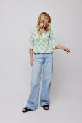 Paola Blouse - Green Flower