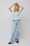 Paola Blouse - Green Flower