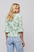Paola Blouse - Green Flower