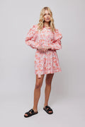 Forever Button Dress - Red Vintage Flower