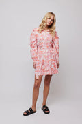 Forever Button Dress - Red Vintage Flower