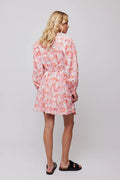 Forever Button Dress - Red Vintage Flower