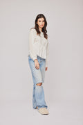 Ruby Button Blouse - Cloud Dancer