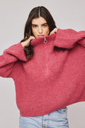Florie Zip Knit - Teaberry