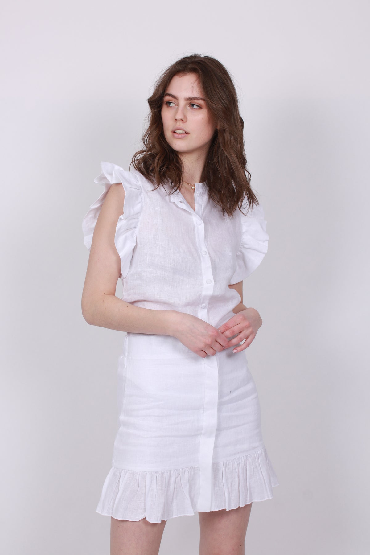 Pauline Linen Shirt - White - Ella & il - T-skjorter & Topper - VILLOID.no