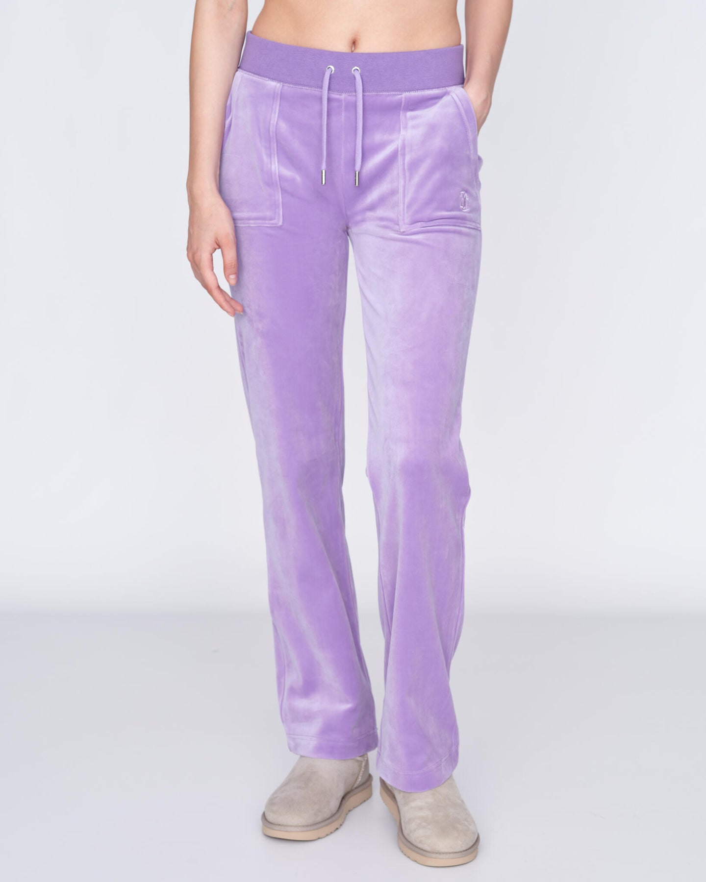 Del Ray Classic Velour Pant Pocket - Violet Tulip