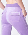 Del Ray Classic Velour Pant Pocket - Violet Tulip