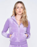 Robertson Classic Velour Zip Hoodie - Violet Tulip