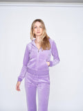 Robertson Classic Velour Zip Hoodie - Violet Tulip