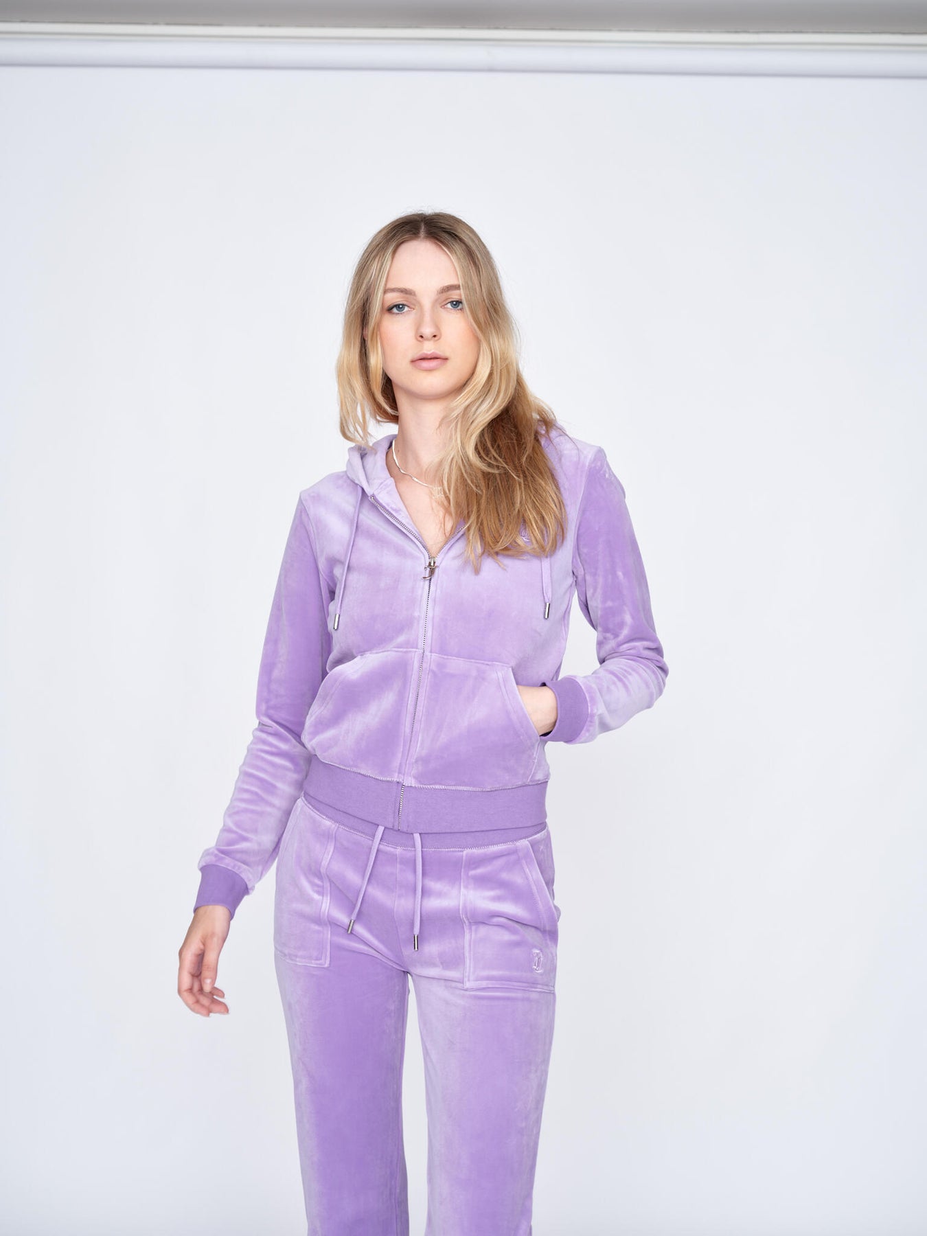 Robertson Classic Velour Zip Hoodie - Violet Tulip