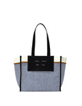 Large Morris Pinstripe Tote - Blue/Ecru Stripe