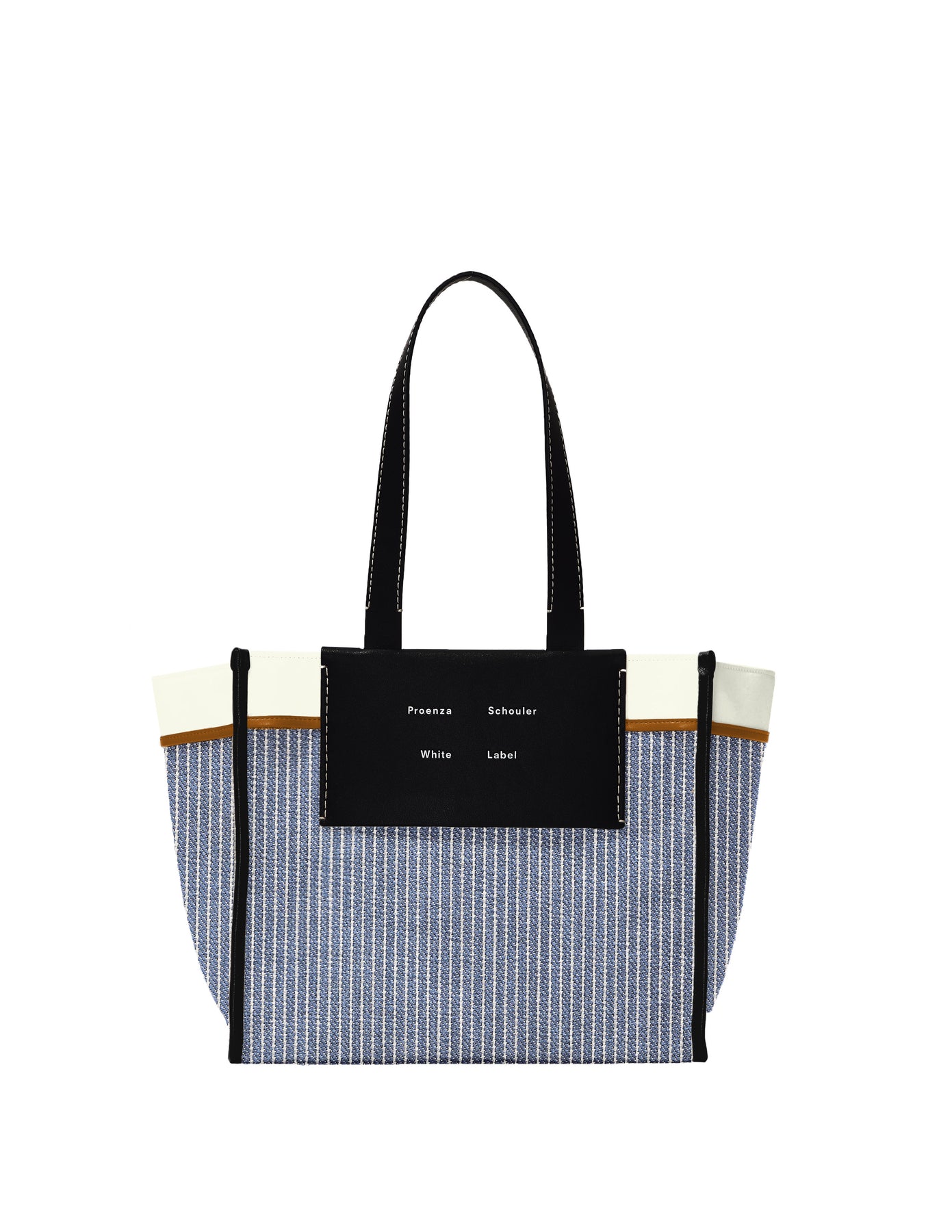 Large Morris Pinstripe Tote - Blue/Ecru Stripe