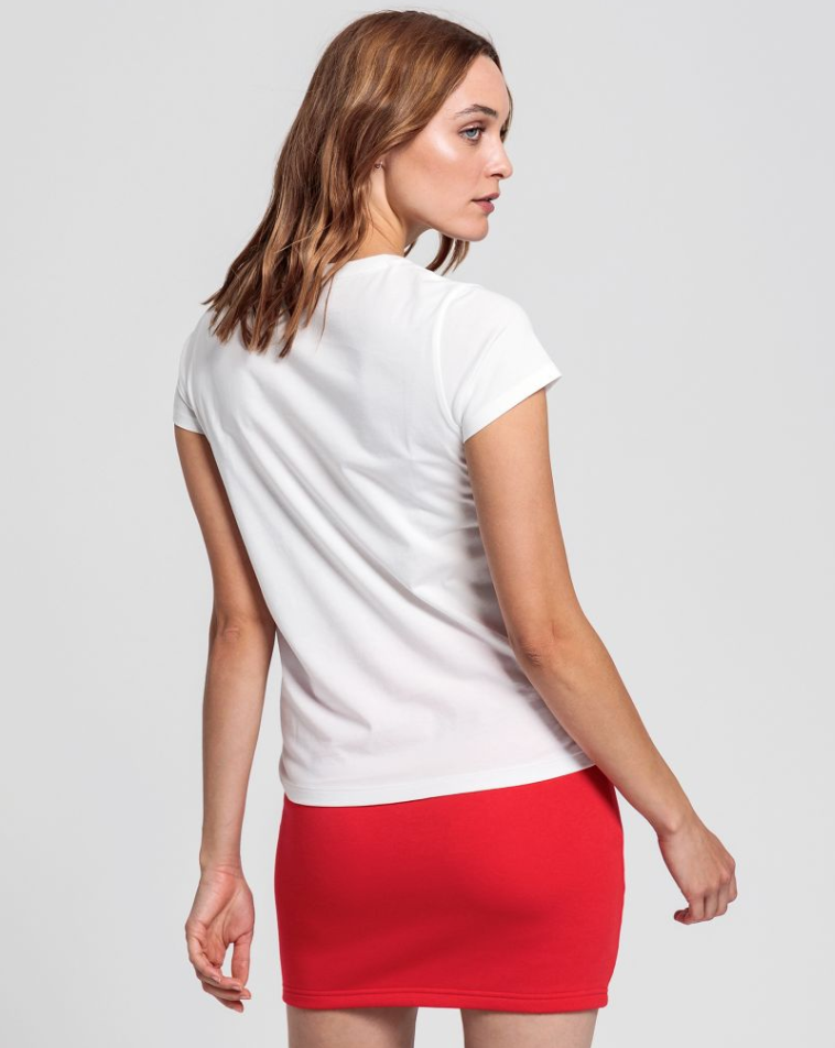 Arch Logo Capsleeve T-Shirt - Eggshell - GANT - T-skjorter & Topper - VILLOID.no