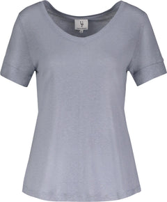 Lily V-neck Tee - Blue Fog