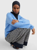 Ribbed V-Neck Jumper - Sky Cloud