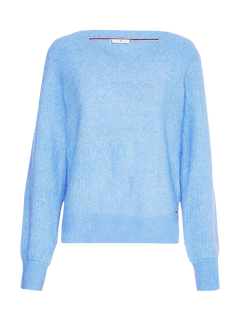 Ribbed V-Neck Jumper - Sky Cloud