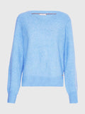 Ribbed V-Neck Jumper - Sky Cloud