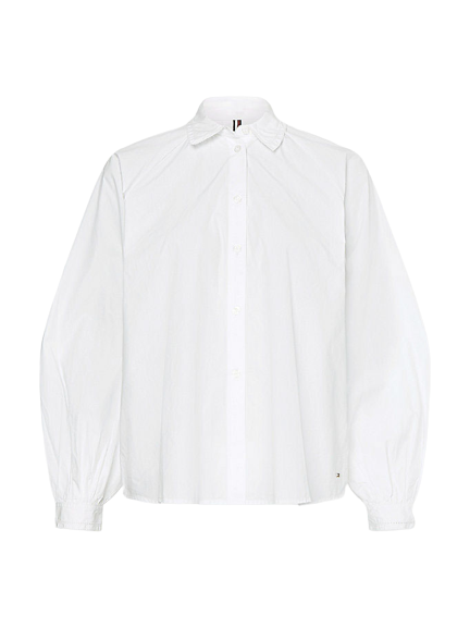 Woven Raglan Sleeve Relaxed Fit Shirt - Th Optic White