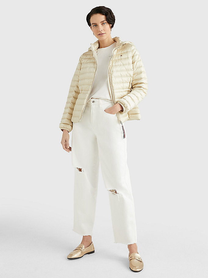 Quilted Hooded Down-Filled Jacket - Light Sandalwood