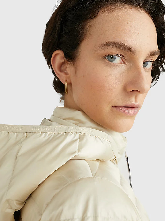 Quilted Hooded Down-Filled Jacket - Light Sandalwood