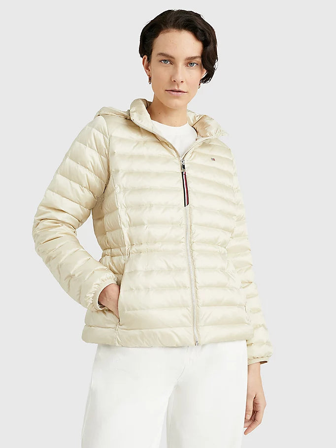 Quilted Hooded Down-Filled Jacket - Light Sandalwood