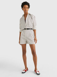CO Stripe Oversized Shirt - Prep Stp/ Desert Sky/ Primary Red