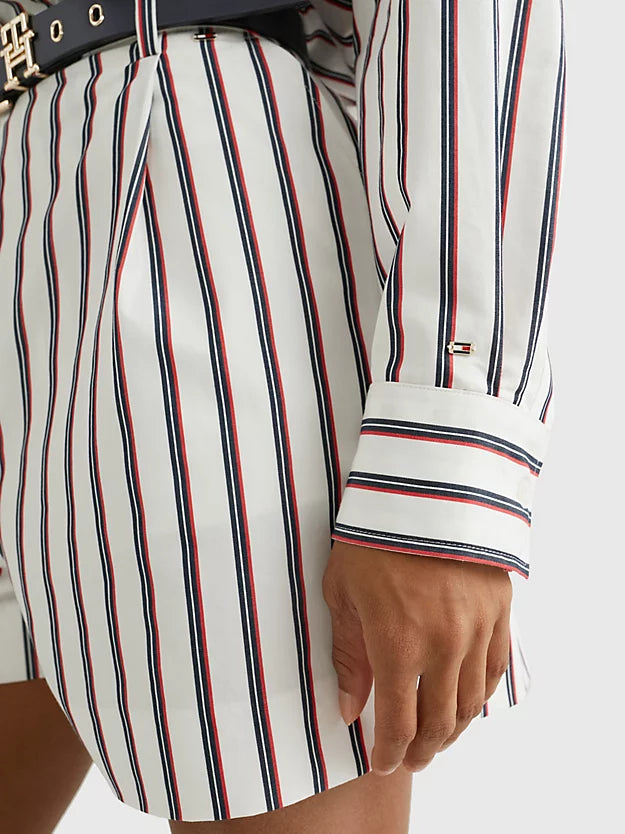CO Stripe Oversized Shirt - Prep Stp/ Desert Sky/ Primary Red
