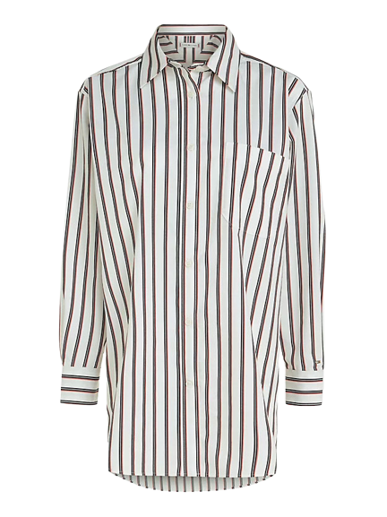 CO Stripe Oversized Shirt - Prep Stp/ Desert Sky/ Primary Red