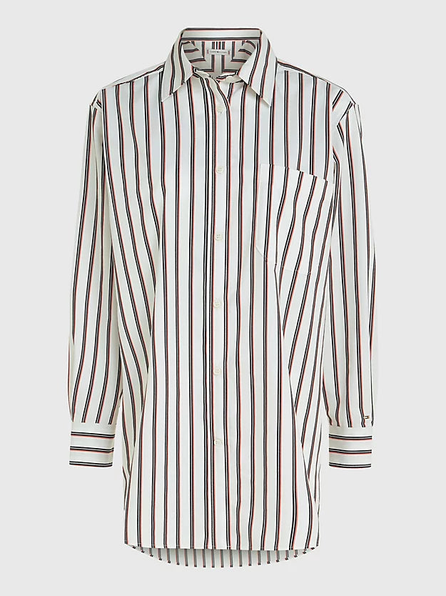 CO Stripe Oversized Shirt - Prep Stp/ Desert Sky/ Primary Red