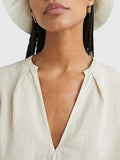 Linen Sleeveless Short Dress - Light Sandalwood
