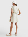 Linen Sleeveless Short Dress - Light Sandalwood