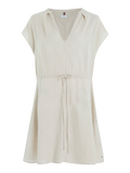 Linen Sleeveless Short Dress - Light Sandalwood