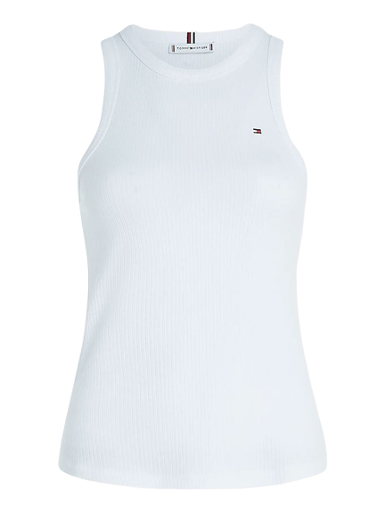 Ribbed Slim Fit Tank Top - Th Optic White