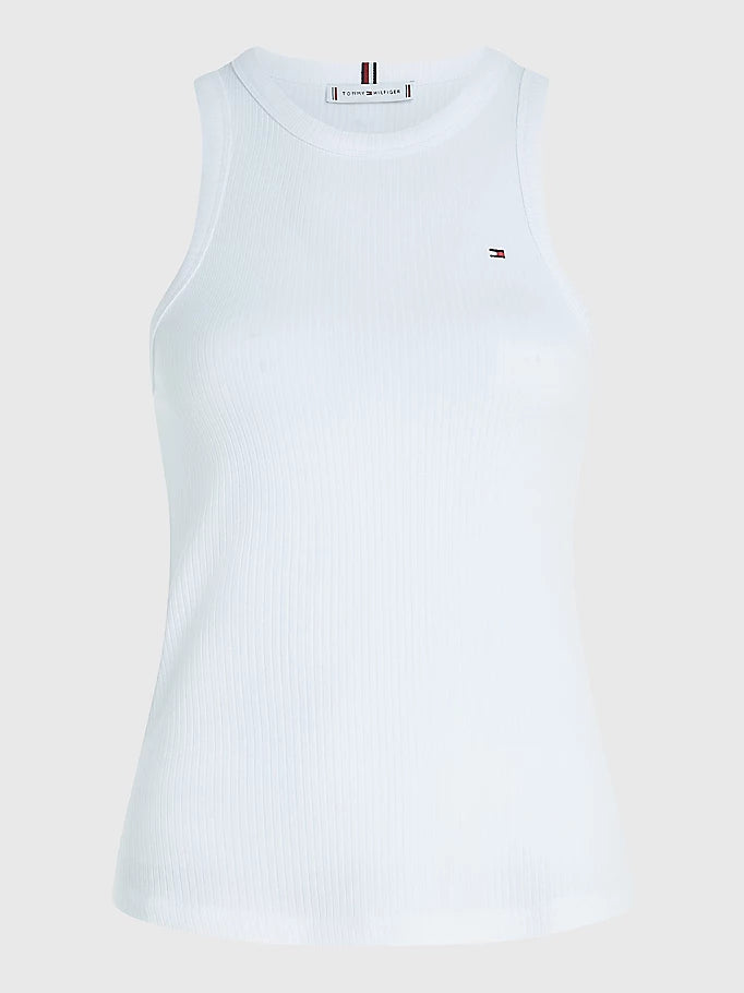 Ribbed Slim Fit Tank Top - Th Optic White