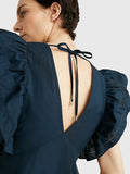 Ruffled Sateen Maxi Dress - Desert Sky
