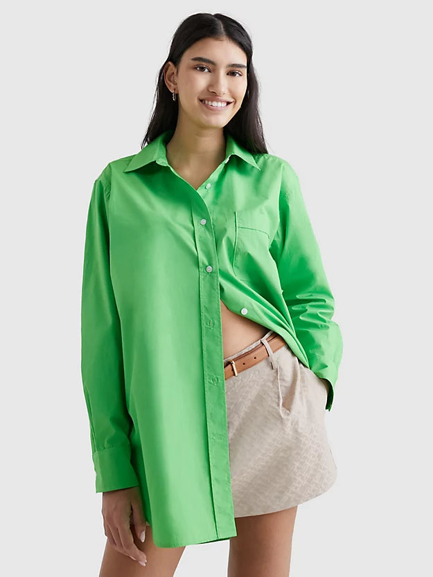 1985 Collection Oversized Poplin Shirt - Spring Lime