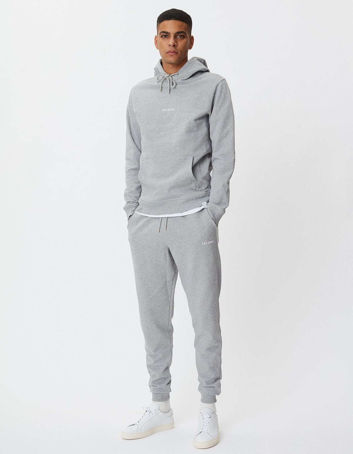 Lens Hoodie - Light Grey Melange/White