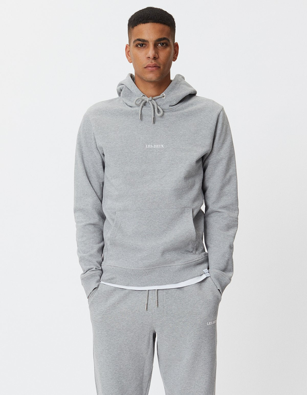 Lens Hoodie - Light Grey Melange/White